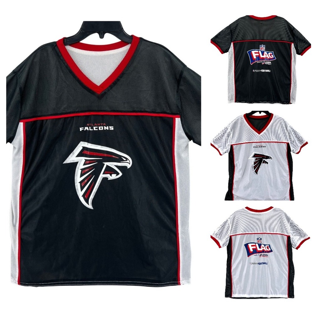 NFL Flag Football Atlanta Falcons Jersey Size L Black White Reversible